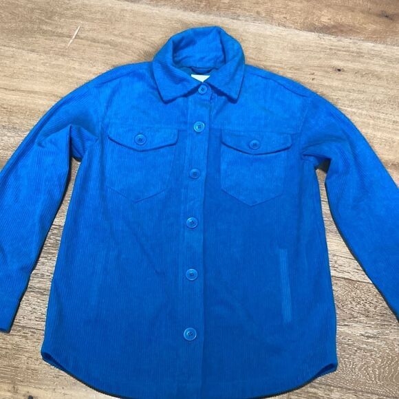 Anthropologie Avec Les Filles oversized blue corduroy Shakett jacket -XS - Picture 4 of 8